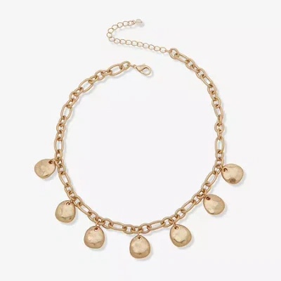 Ana Gold Tone Womens 16 Inch Collar Necklace In Yellow