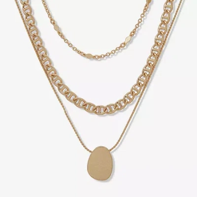 Ana Gold Tone Womens 16 Inch Strand Necklace In Yellow