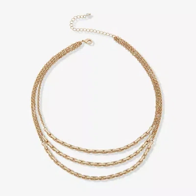 Ana Gold Tone Womens 16 Inch Strand Necklace In Yellow
