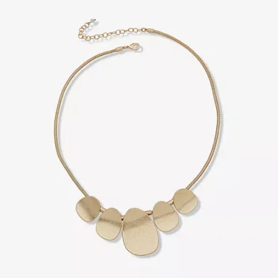 Ana Gold Tone Womens 18 Inch Collar Necklace In Yellow