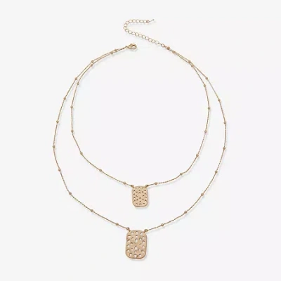 Ana Gold Tone Womens 18 Inch Strand Necklace In Yellow