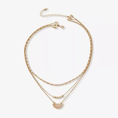 Ana Gold Tone Womens 24 Inch Strand Necklace In Yellow