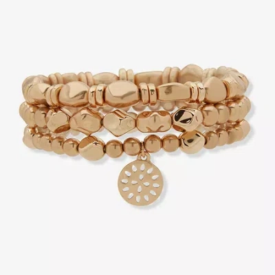 Ana Gold Tone Womens 3-pc. Bracelet Set In Yellow