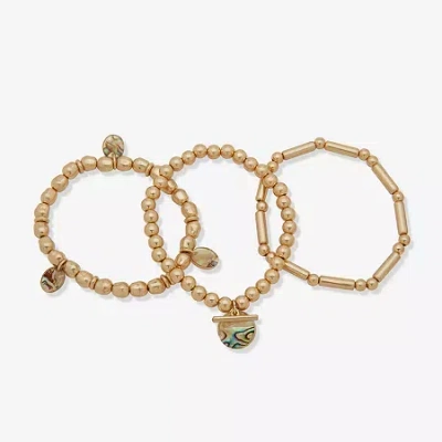 Ana Gold Tone Womens 3-pc. Bracelet Set In Yellow