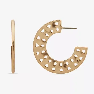 Ana Gold Tone Womens 34.2mm Hoop Earrings In Yellow