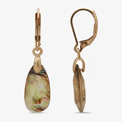 Ana Gold Tone Womens Drop Earrings In Yellow