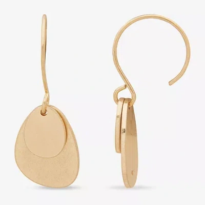 Ana Gold Tone Womens Drop Earrings In Yellow