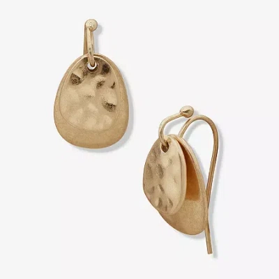 Ana Gold Tone Womens Round Drop Earrings In Yellow