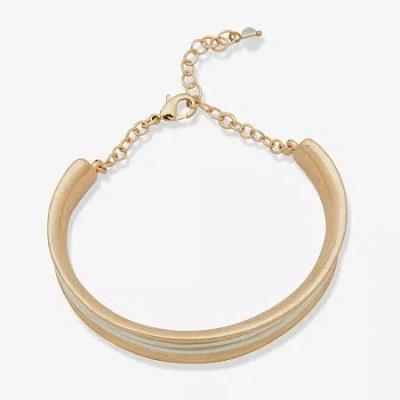 Ana Hammered Womens Cuff Bracelet In Yellow