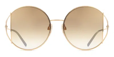 Ana Hickmann Ah3192 04c Occhiali Da Sole Oro Per Donna In Brown