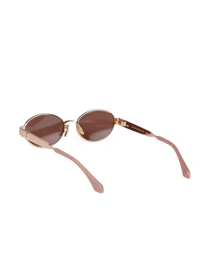 Ana Hickmann Ah3341 Metal Oval-frame Sunglasses In Neutral