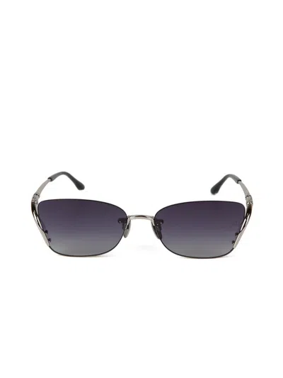 Ana Hickmann Ah3359 Metal Rectangle Sunglasses In Metallic