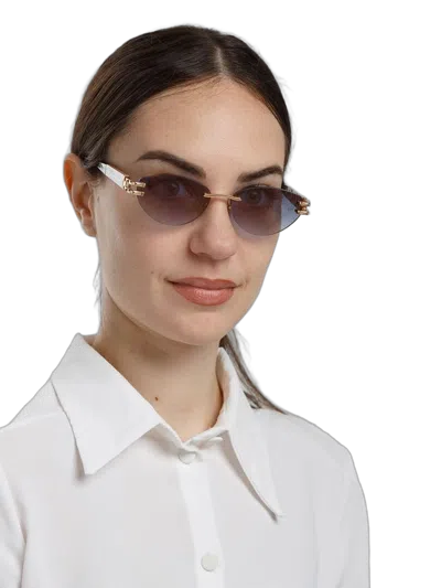 Ana Hickmann Ah3360 Rimless Metal Sunglasses In Gold