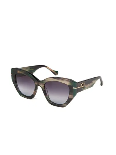 Ana Hickmann Ah9522 Gradient Purple Lens Sunglasses In Multi