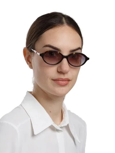 Ana Hickmann Ah9539 Oval Cat-eye Acetate Sunglasses In Brown