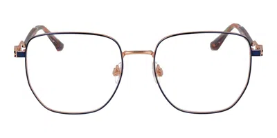 Ana Hickmann Hi1239t 06a Women's Glasses Blue Size 53 - Free Lenses - Blue Light Block Available In Dark Blue On Rose Gold