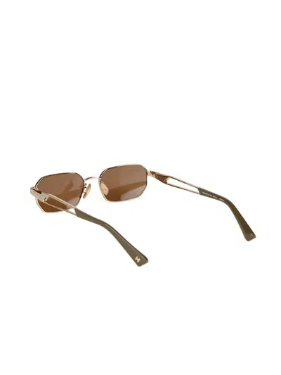 Ana Hickmann Hickmann Hi3248 Metal Rectangle Sunglasses In Gold