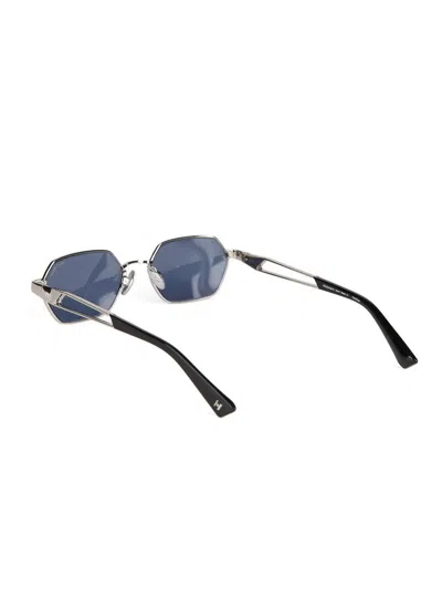 Ana Hickmann Hickmann Hi3255 Metal Hexagonal Sunglasses In Silver