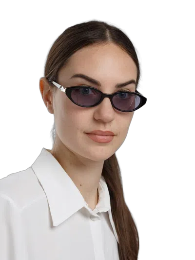 Ana Hickmann Hickmann Hi9301 Purple-tinted Acetate Sunglasses In Black