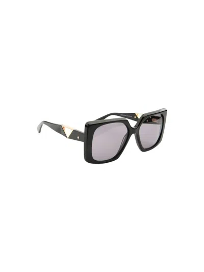 Ana Hickmann Hickmann Hi9305 Oversized Acetate Sunglasses In Black