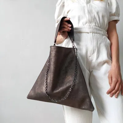 Ana Koutsi Erato Handbag In Taupe Sparkling In Multi