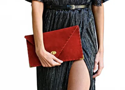 Ana Koutsi Women's Anastasia Clutch In Red Suede