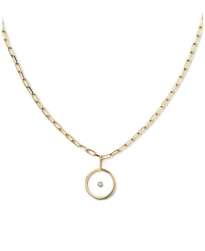 Ana Luisa 10k Gold Floating Lab Grown Diamond Large Pendant Necklace