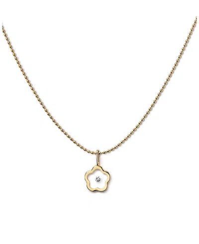 Ana Luisa 10k Gold Flower Floating Lab Grown Diamond Pendant Necklace