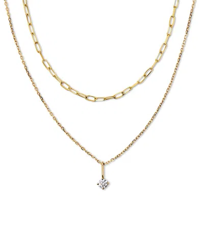 Ana Luisa 10k Gold Lab Grown Diamond Layered Necklace