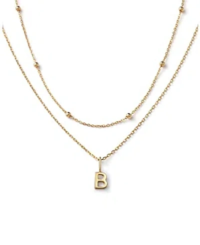 Ana Luisa 10k Gold Layered Letter Necklace In Letter B Solid Gold