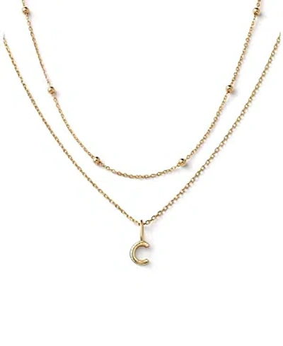 Ana Luisa 10k Gold Layered Letter Necklace In Letter C Solid Gold