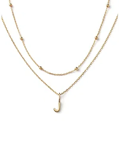 Ana Luisa 10k Gold Layered Letter Necklace In Letter J Solid Gold