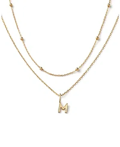 Ana Luisa 10k Gold Layered Letter Necklace In Letter M Solid Gold