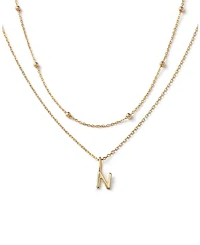 Ana Luisa 10k Gold Layered Letter Necklace In Letter N Solid Gold