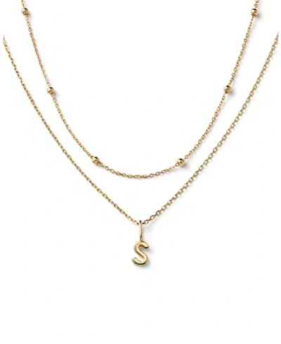 Ana Luisa 10k Gold Layered Letter Necklace In Letter S Solid Gold