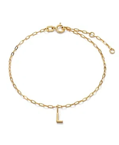 Ana Luisa 10k Gold Letter Bracelet In Letter L Solid Gold