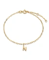 Ana Luisa 10k Gold Letter Bracelet In Letter N Solid Gold