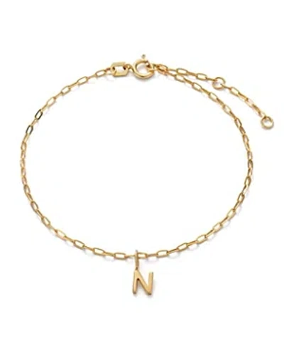 Ana Luisa 10k Gold Letter Bracelet In Letter N Solid Gold