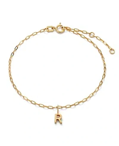 Ana Luisa 10k Gold Letter Bracelet In Letter R Solid Gold