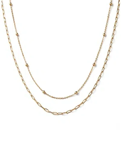Ana Luisa 10k Gold Paperclip And Satelitte Necklace