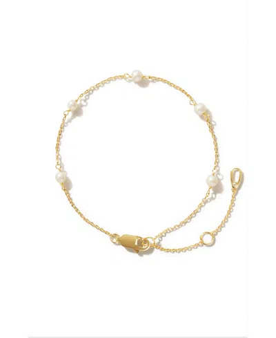Ana Luisa Adelie Pearl Station Bracelet In Gold