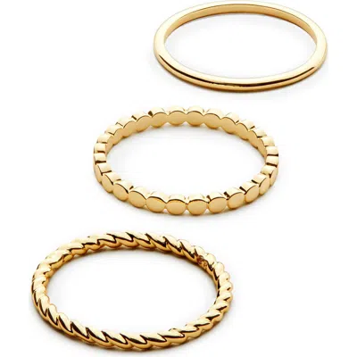ANA LUISA ANA LUISA ADRIANNA SET OF 3 BAND RINGS