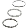 Ana Luisa Adrianna Set Of 3 Band Rings In Metallic