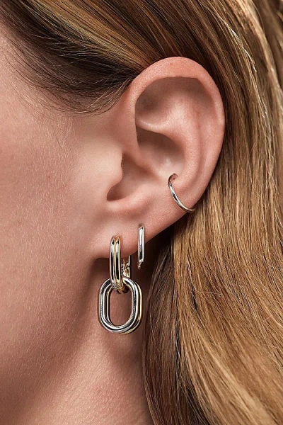 Ana Luisa Ash Double Two Tone Links Drop Earrings In Two Tone, Women's At Urban Outfitters In Multi