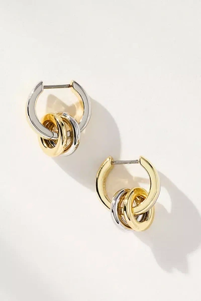 Ana Luisa Asher Drop Mixed Metal Huggie Hoop Earrings In Gold