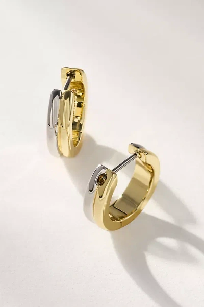 Ana Luisa Asher Mixed Metal Huggie Hoop Earrings In Gold