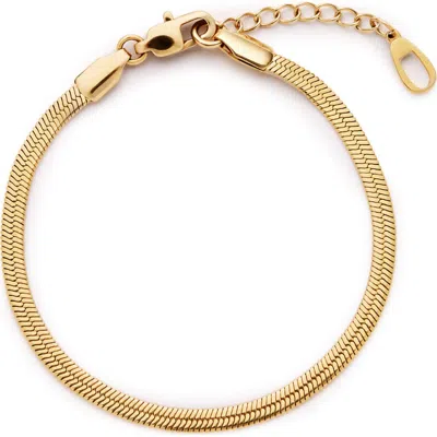 Ana Luisa Atlas Herringbone Chain Bracelet In Gold