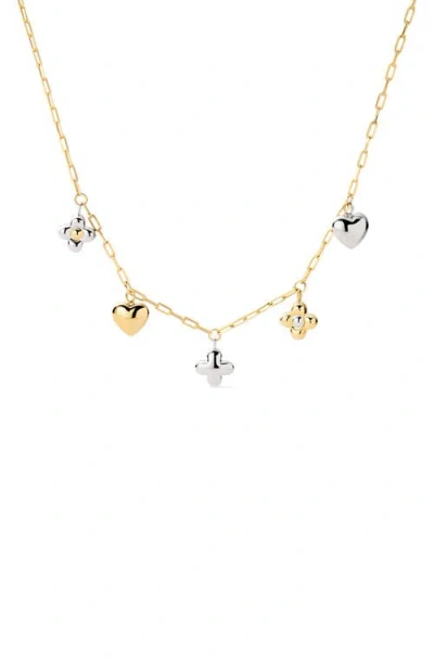 Ana Luisa Azura Charm Necklace In Gold And Silver