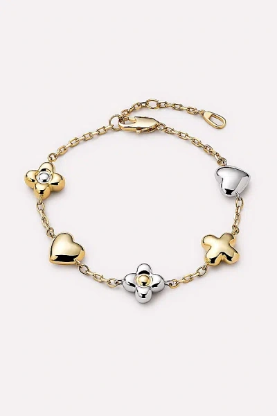 ANA LUISA AZURA GOLD CHARM BRACELET IN TWO/TONE, WOMEN'S AT URBAN OUTFITTERS