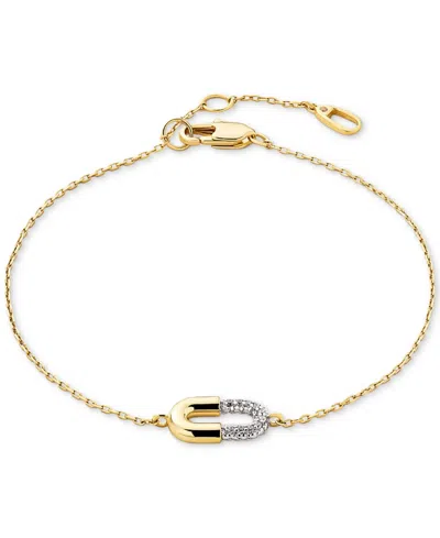 Ana Luisa Blake Two-tone Micropave Gold Charm Bracelet